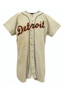 1953 Bob Swift Detroit Tigers Coaches Worn Road Flannel Jersey