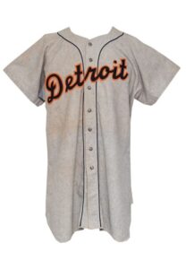 1953 Bob Swift Detroit Tigers Coaches Worn Road Flannel Jersey