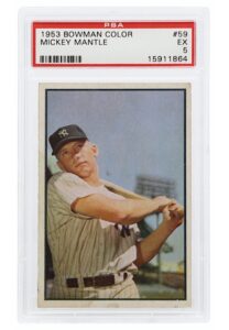 1953 Bowman Color Mickey Mantle #59