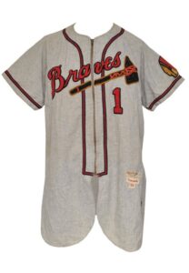 1953 Del Crandall Milwaukee Braves Game-Used Road Jersey