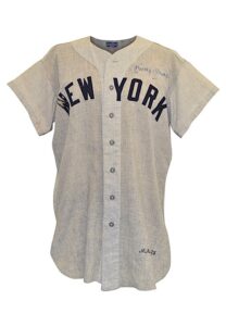 1953 Mickey Mantle New York Yankees Game-Used & Autographed Road Flannel Jersey