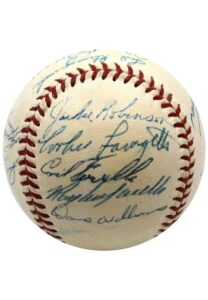 1953 National League All-Stars Team-Signed ONL Baseball With Robinson & Campanella