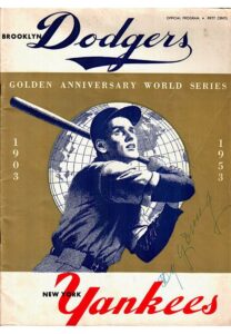 1953 Official World Series Program Autographed By Cy Young