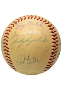 1954 Cleveland Indians Team-Signed OAL Baseball