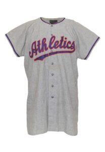 1954 Lee Wheat Philadelphia Athletics Game-Used Road Flannel Jersey