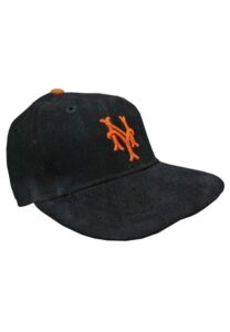 1954 New York Giants Game-Used & Autographed Cap Attributed to Willie Mays