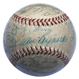 1954 NY Yankees Team Autographed Baseball