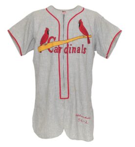 1954 Red Shoendienst St. Louis Cardinals Game-Used Road Flannel Jersey