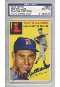 1954 Ted Williams Autographed Topps Baseball Card #250