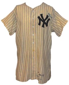 1955 Allie Reynolds New York Yankees Game-Issued & Autographed Home Flannel Jersey