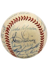 1955 Brooklyn Dodgers Team-Signed ONL Baseball