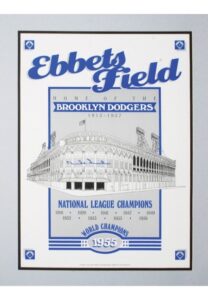 1955 Brooklyn Dodgers “This Is Next Year” Multi-Signed Paperback & Framed Ebbets Field Poster Signed by Duke Snider