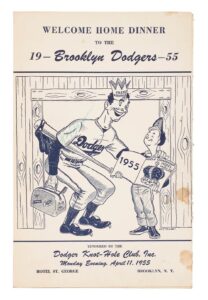 1955 Brooklyn Dodgers World Series Welcome Home Dinner Signed Program With Jackie Robinson, Pee Wee Reese & Others