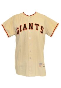 1955 Johnny Antonelli New York Giants Game-Used Home Flannel Jersey