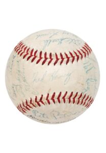 1955 Pittsburgh Pirates Team Autographed Baseball with Rookie Roberto Clemente