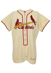 1955 Stan Musial St. Louis Cardinals Home Flannel Jersey