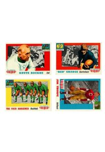 1955 Topps All-American Jim Thorpe # 37, Red Grange #27, Knute Rockne #16 & The Four Horsemen #68