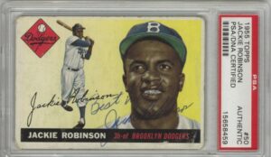 1955 Topps Jackie Robinson Autographed and Encapsulated Card