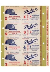 1955 World Series Dodgers vs. NY Yankees – Games 1-7 Full Tickets