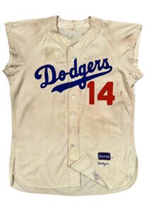 1956 Gil Hodges Brooklyn Dodgers World Series Game-Used Home Flannel Jersey