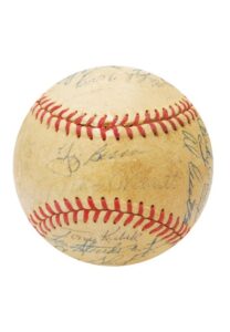 1956 New York Yankees Team-Signed Baseball