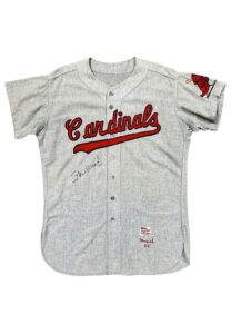 1956 Stan Musial St. Louis Cardinals Game-Used & Autographed Road Flannel Jersey