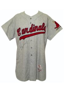 1956 Stan Musial St. Louis Cardinals Game-Used & Autographed Road Flannel Jersey