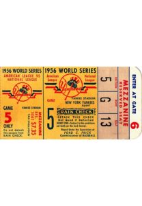 1956 World Series Game Five Ticket Stub