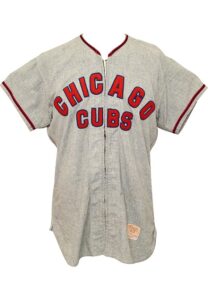 1957 Bobby Morgan Chicago Cubs Game-Used Road Flannel Jersey