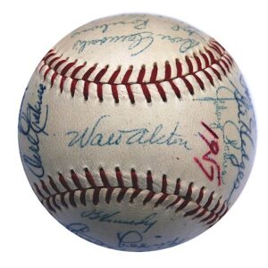 1957 Brooklyn Dodgers Team Autographed Baseball