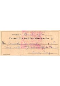 1957 Moe Berg Autographed Bank Check