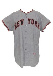 1957 NY Giants Spring Training Game-Used Road Flannel Jersey