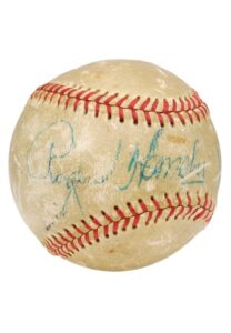 1957 Rogers Hornsby Single-Signed Baseball