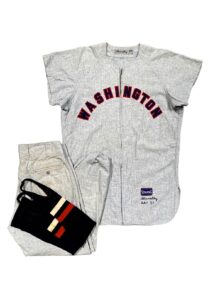 1957 Ted Abernathy Washington Senators Game-Used Road Flannel Uniform & Stirrups