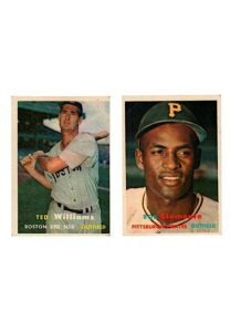 1957 Topps Bob Clemente #76 & Ted Williams #1