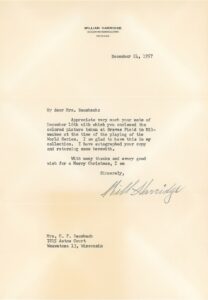 1957 William Harridge Autographed Typed Letter