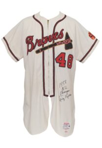 1958 Andy Pafko Milwaukee Braves Game-Used & Autographed Home Flannel Jersey