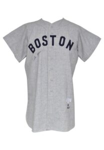 1958 Ike Delock Boston Red Sox Game-Used & Autographed Road Flannel Uniform