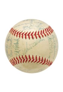 1958 Los Angeles Dodgers Team Autographed Baseball