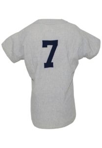 1958 Mickey Mantle NY Yankees Game-Used Road Flannel Jersey Attributed to the 1958 World Series