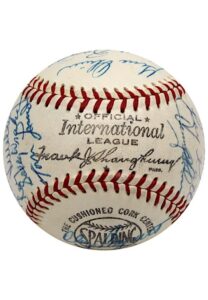 1958 Rochester Red Wings Team Signed Baseball With Gibson & Lasorda