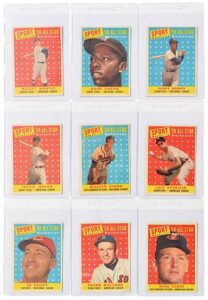 1958 Topps All-Star Baseball Cards Featuring Mantle, Aaron, Jensen, Spahn & More