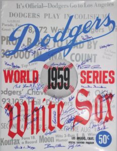 1959 LA Dodgers Autographed World Series Poster