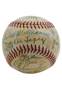 1960 All-Star Team-Signed ONL Baseball including Ford, Berra, Mantle, Williams & Others