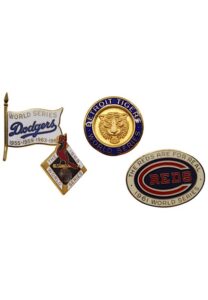 1960 Pirates, 1961 Reds, 1966 Dodgers, 1968 Cardinals, 1968 Tigers & 1969 Orioles World Series Press Pins