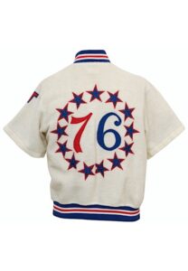 1960s Al Domenico Philadelphia 76ers Trainers Worn Fleece Warm-Up Jacket