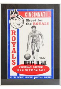 1960s Cincinnati Royals Vintage Framed Display Advertisement Featuring The “Big O”