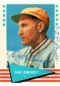 1961 Dave Bancroft Autographed Fleer “Baseball Greats” Card