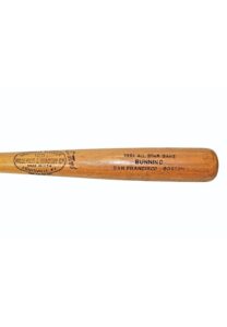 1961 Jim Bunning Game-Used & Autographed MLB All-Star Game Bat