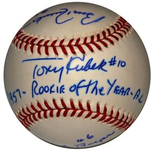 1961 NY Yankees Infield Autographed Baseball